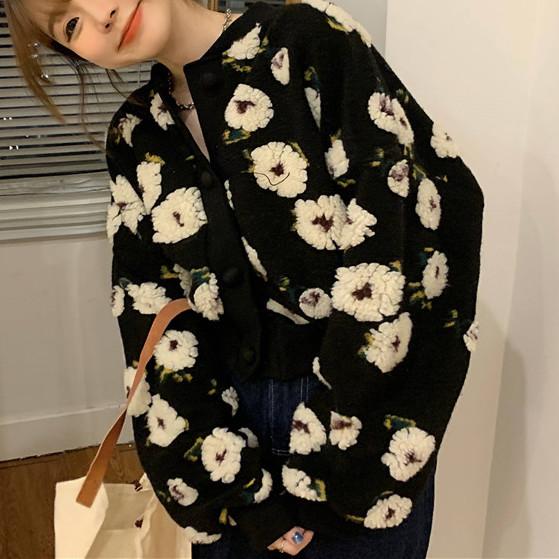 フラワーボアショートジャケット 4737-画像15-韓国ファッション通販POPREA［ポップリア］