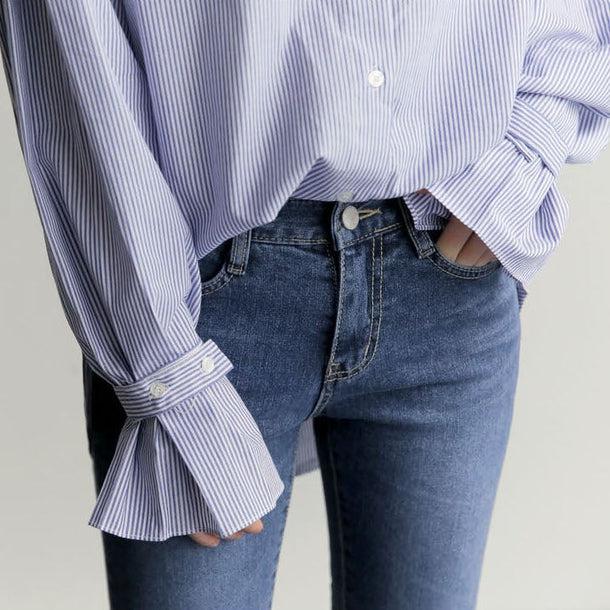 キャンディスリーブストライプシャツ＆ベスト 5045-画像15-韓国ファッション通販POPREA［ポップリア］