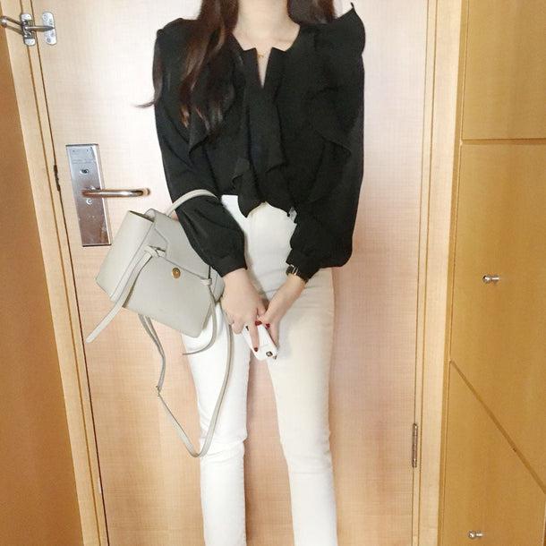 シアーフリルシフォンブラウス 5050-画像15-韓国ファッション通販POPREA［ポップリア］