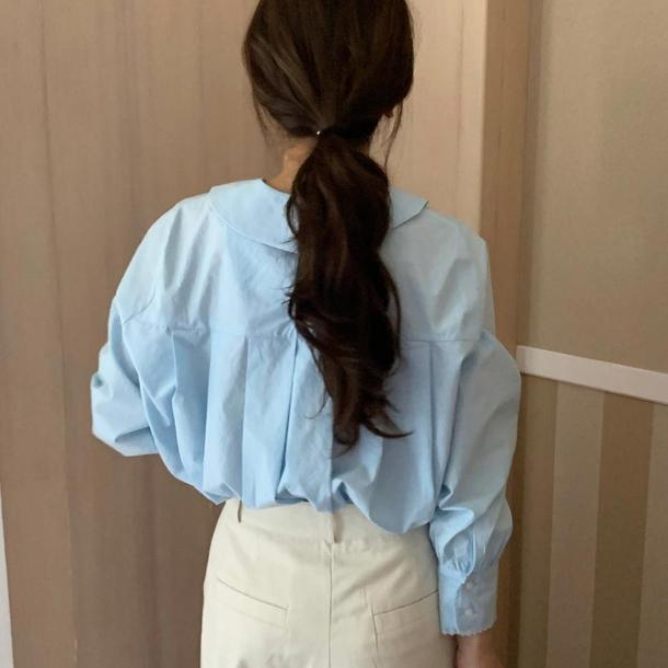バックプリーツ丸襟ブラウス 4750-画像15-韓国ファッション通販POPREA［ポップリア］