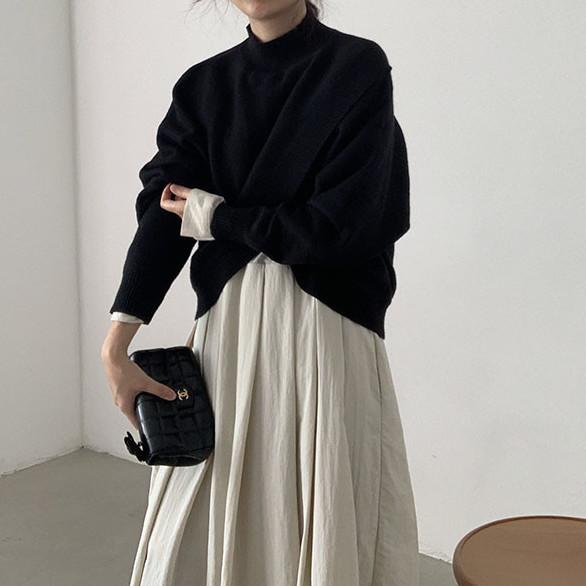 ハイネックフロントクロスニット 4856-画像16-韓国ファッション通販POPREA［ポップリア］