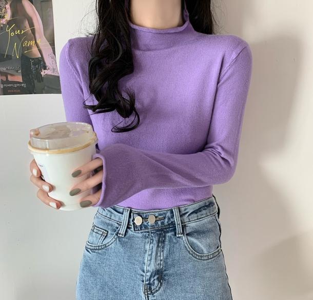 ベーシックハイネックカラートップス 4872-画像16-韓国ファッション通販POPREA［ポップリア］