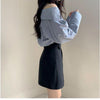 オフショルダーシンプルシャツブラウス 5133-画像16-韓国ファッション通販POPREA［ポップリア］