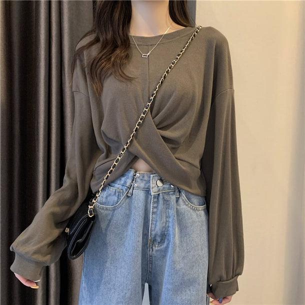 クロップドデザインスウェット 5118-画像16-韓国ファッション通販POPREA［ポップリア］