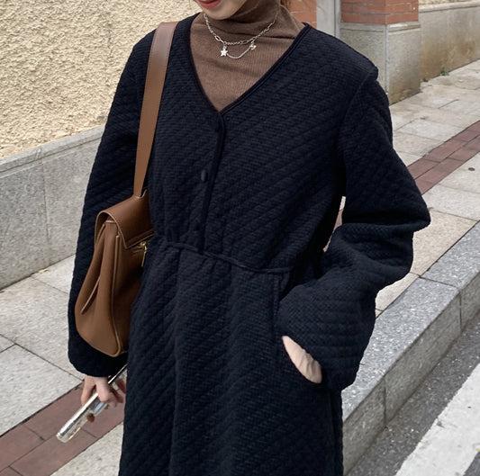 Vネックキルティングワンピース 5033-画像16-韓国ファッション通販POPREA［ポップリア］