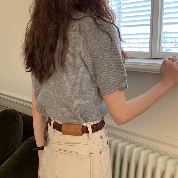 ノーカラーダブルボタンニット 5228-画像16-韓国ファッション通販POPREA［ポップリア］