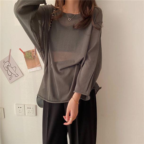 ラウンドネックシアートップス 5101-画像16-韓国ファッション通販POPREA［ポップリア］