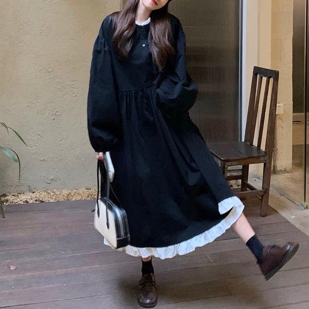 Aラインフリルワンピース 5086-画像16-韓国ファッション通販POPREA［ポップリア］