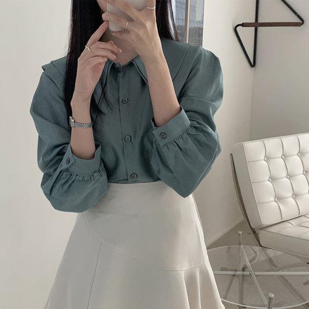 ダブルハンサムカットカラーブラウス 5113-画像16-韓国ファッション通販POPREA［ポップリア］