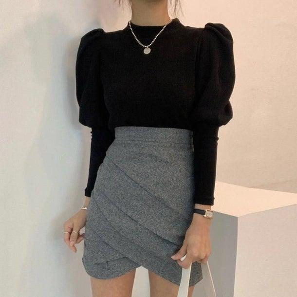 ぷちハイネックパフスリーブニット 4992-画像16-韓国ファッション通販POPREA［ポップリア］