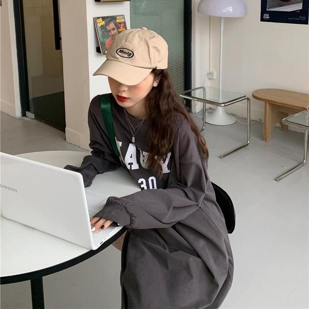 ロゴプリントトレーナーワンピース 4688-画像16-韓国ファッション通販POPREA［ポップリア］