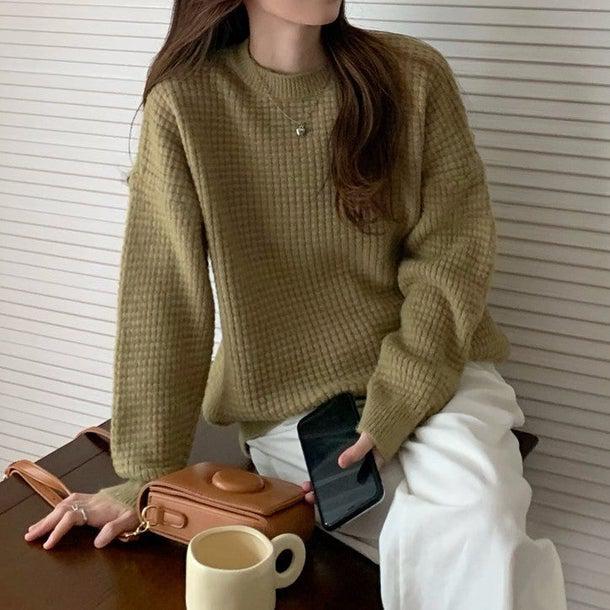 ワッフルベーシックプルオーバー 4958-画像16-韓国ファッション通販POPREA［ポップリア］