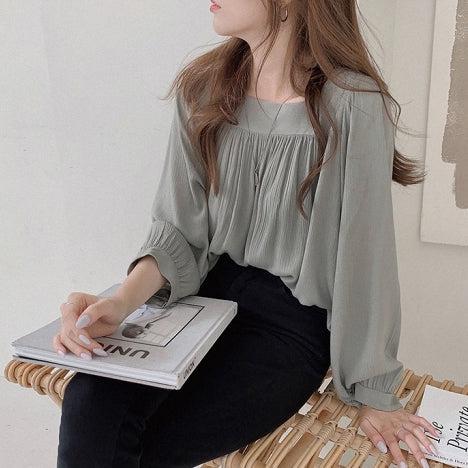 ルーズドレープシフォンブラウス 5172-画像17-韓国ファッション通販POPREA［ポップリア］