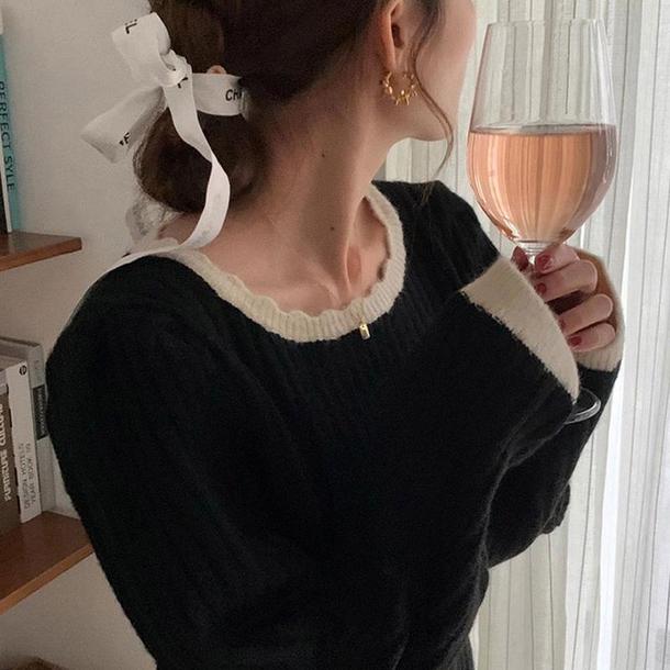 あったかシンプルリブショートニット 4853-画像17-韓国ファッション通販POPREA［ポップリア］