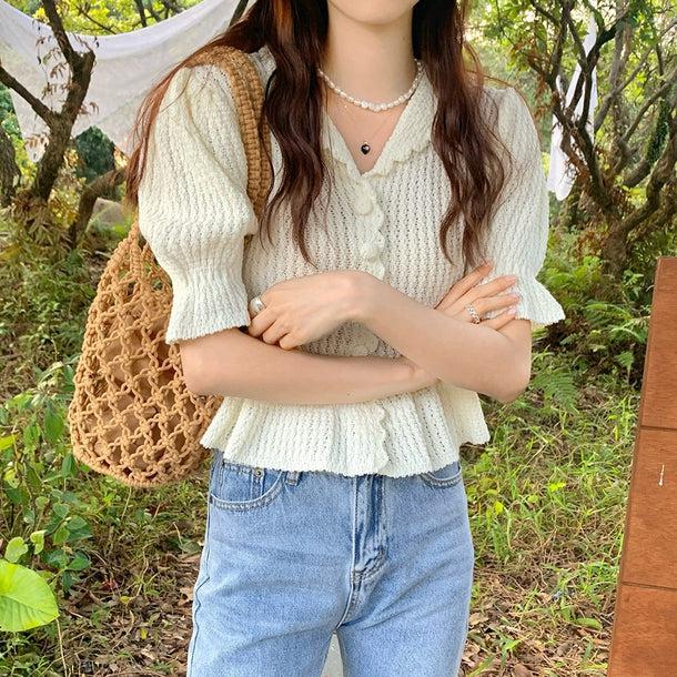 ロマンティックフリルサマーニット 5163-画像17-韓国ファッション通販POPREA［ポップリア］