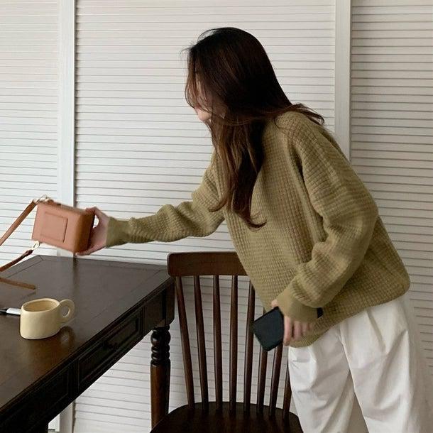 ワッフルベーシックプルオーバー 4958-画像17-韓国ファッション通販POPREA［ポップリア］