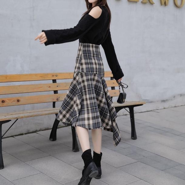 マーメイドフレアチェックスカート 5062-画像17-韓国ファッション通販POPREA［ポップリア］