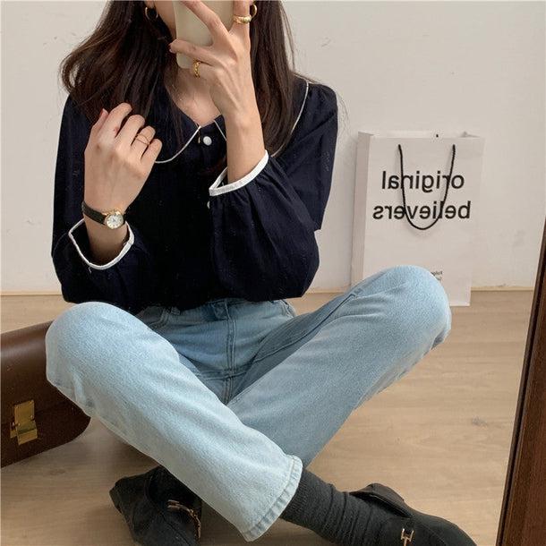 ラウンドカラープリーツブラウス 5088-画像17-韓国ファッション通販POPREA［ポップリア］