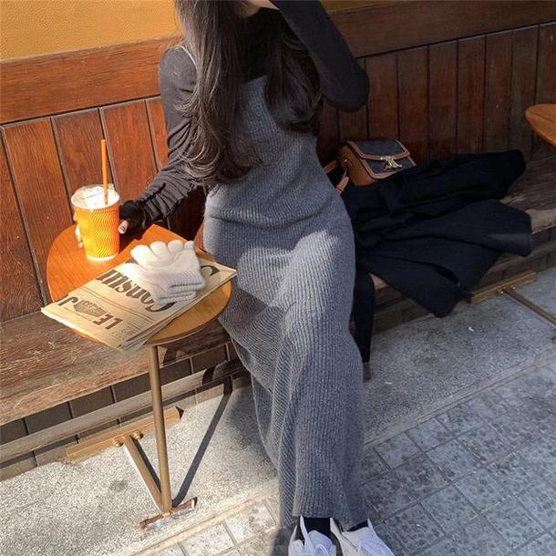 ニットキャミソールロングワンピース 4735-画像17-韓国ファッション通販POPREA［ポップリア］