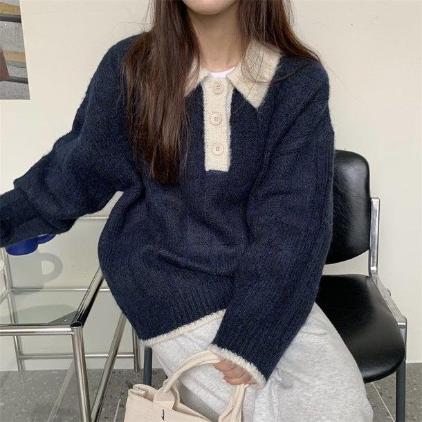 ルーズポロニット 4976-画像17-韓国ファッション通販POPREA［ポップリア］