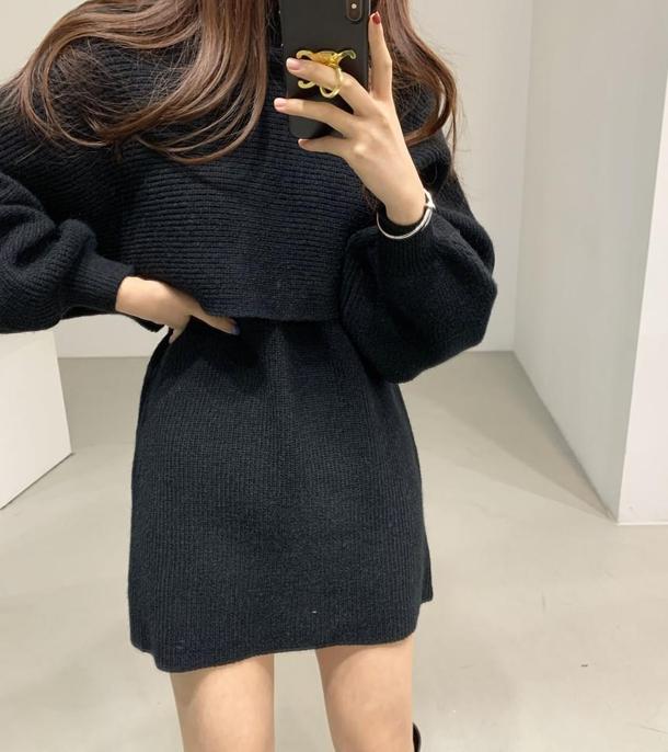 ハイネックニットトップス＆ミニワンピース 4815-画像17-韓国ファッション通販POPREA［ポップリア］