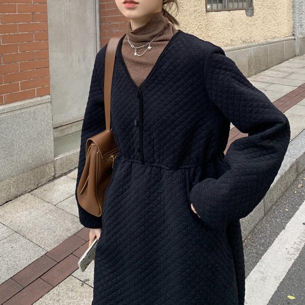 Vネックキルティングワンピース 5033-画像18-韓国ファッション通販POPREA［ポップリア］