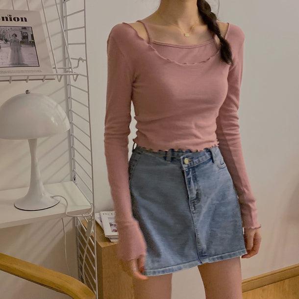 レイヤードメロースリムトップス 5116-画像18-韓国ファッション通販POPREA［ポップリア］