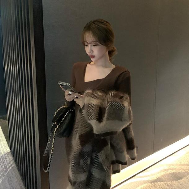 レイヤードネックリブニットワンピース 4847-画像18-韓国ファッション通販POPREA［ポップリア］