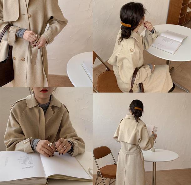 ダブルブレストベルトロングコート 4906-画像18-韓国ファッション通販POPREA［ポップリア］