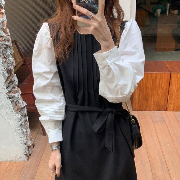 エレガントラウンドネックワンピース 5052-画像18-韓国ファッション通販POPREA［ポップリア］