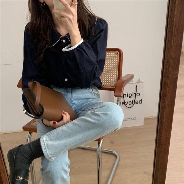 ラウンドカラープリーツブラウス 5088-画像18-韓国ファッション通販POPREA［ポップリア］