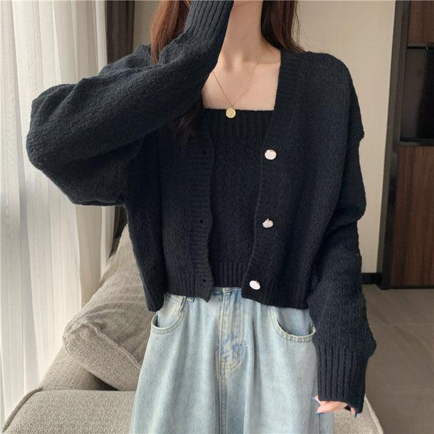 ゆるかわニットカーディガン＆キャミソール 5073-画像18-韓国ファッション通販POPREA［ポップリア］