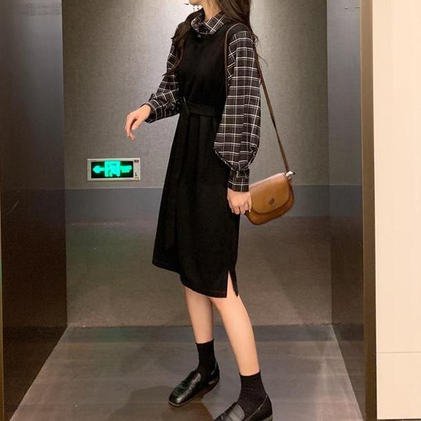 フェイクブラウス＆ブラックジャンスカドレス 4738-画像18-韓国ファッション通販POPREA［ポップリア］