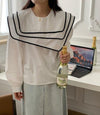 セーラーネックカラーブラウス 4993-画像18-韓国ファッション通販POPREA［ポップリア］
