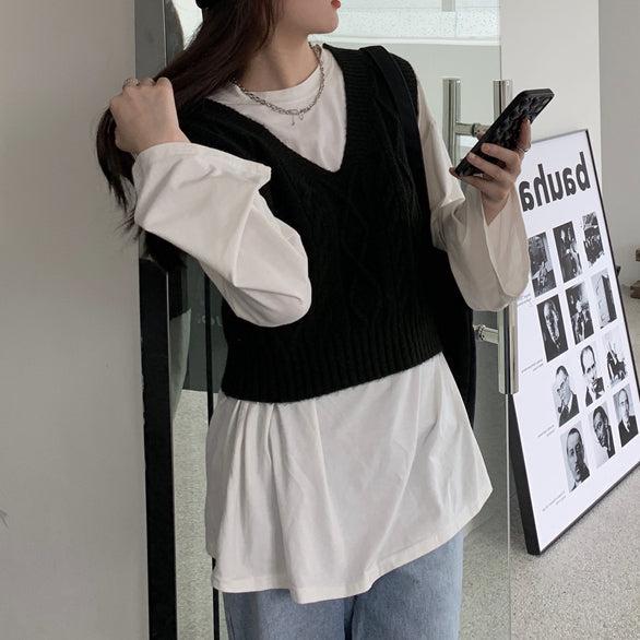 デザインケーブルニットベスト 5119-画像19-韓国ファッション通販POPREA［ポップリア］