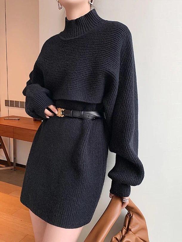 ハイネックニットトップス＆ミニワンピース 4815-画像19-韓国ファッション通販POPREA［ポップリア］