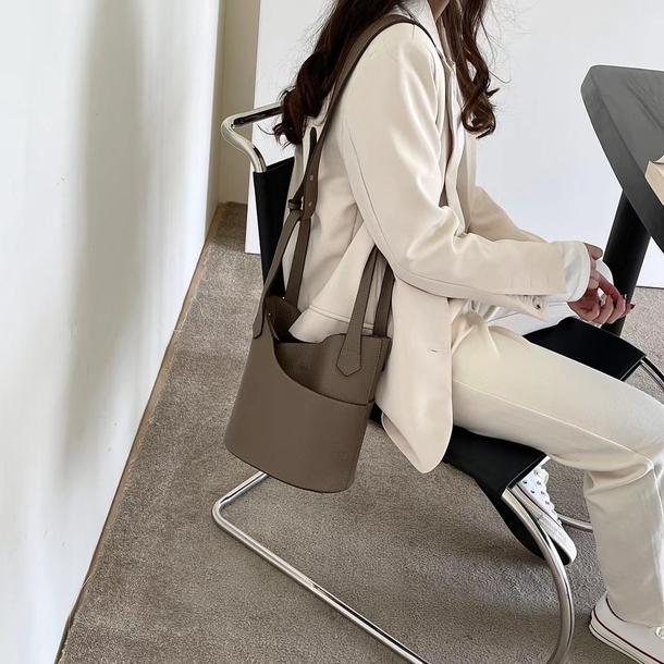 レザー調ポータブルバケットバッグ 4835-画像19-韓国ファッション通販POPREA［ポップリア］