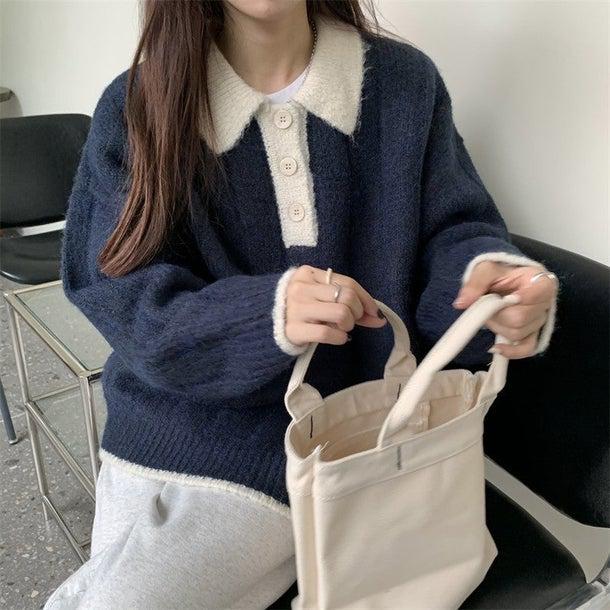 ルーズポロニット 4976-画像19-韓国ファッション通販POPREA［ポップリア］