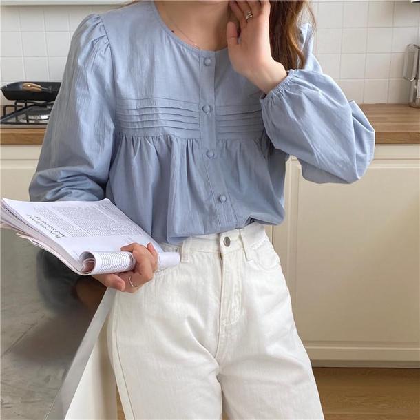 ベーシックピンタックシャツ 4744-画像19-韓国ファッション通販POPREA［ポップリア］