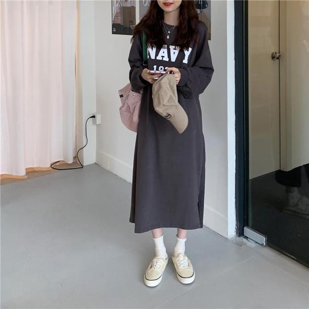 ロゴプリントトレーナーワンピース 4688-画像19-韓国ファッション通販POPREA［ポップリア］