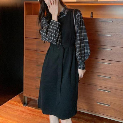 フェイクブラウス＆ブラックジャンスカドレス 4738-画像19-韓国ファッション通販POPREA［ポップリア］