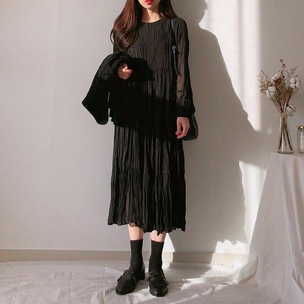 プリーツティアードシフォンワンピ 4995-画像19-韓国ファッション通販POPREA［ポップリア］