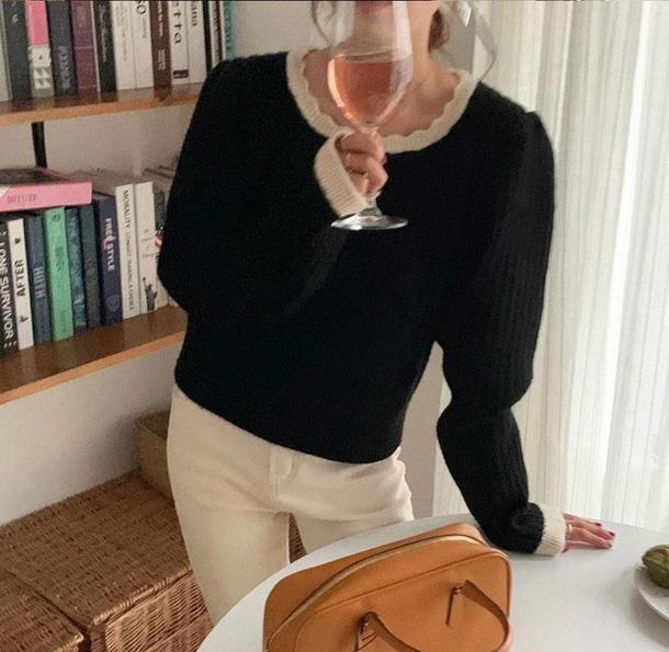 あったかシンプルリブショートニット 4853-画像19-韓国ファッション通販POPREA［ポップリア］