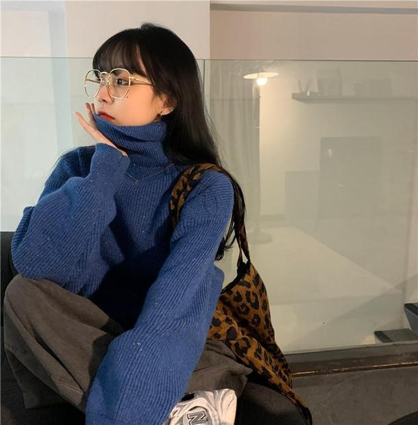 ハイネックワンポイントボリュームニット 4916-画像20-韓国ファッション通販POPREA［ポップリア］