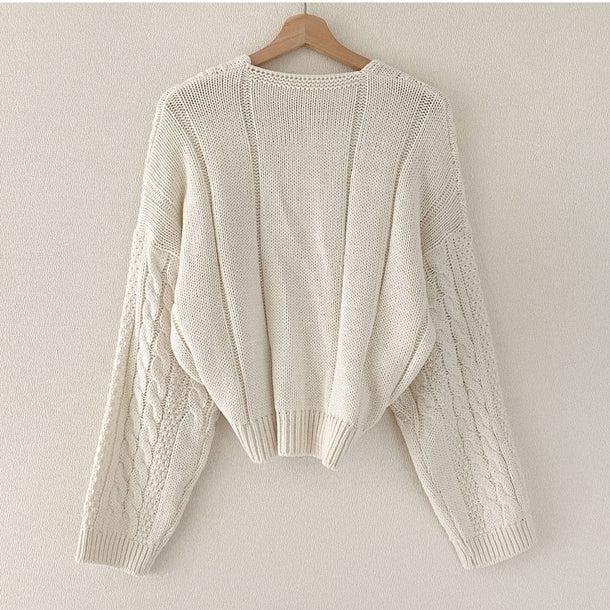 Vネックツイスト編みワンボタンニット 5061-画像20-韓国ファッション通販POPREA［ポップリア］