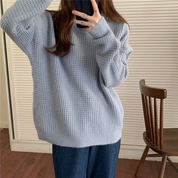 ワッフルベーシックプルオーバー 4958-画像20-韓国ファッション通販POPREA［ポップリア］