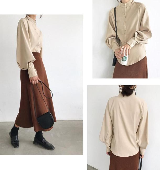 ハイネックルーズランタンスリーブトップス 4707-画像20-韓国ファッション通販POPREA［ポップリア］