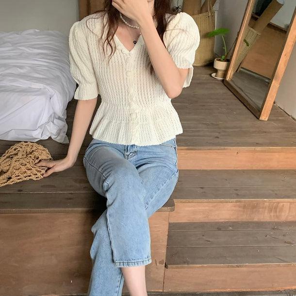 ロマンティックフリルサマーニット 5163-画像20-韓国ファッション通販POPREA［ポップリア］