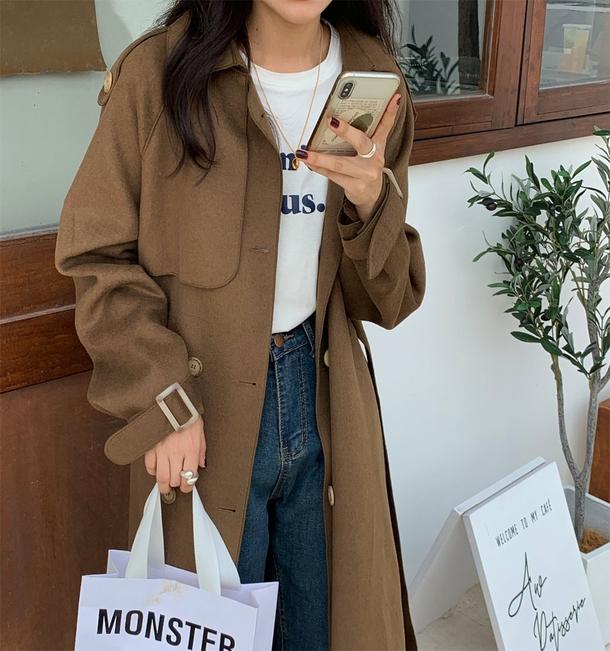 ダブルブレストベルトロングコート 4906-画像20-韓国ファッション通販POPREA［ポップリア］