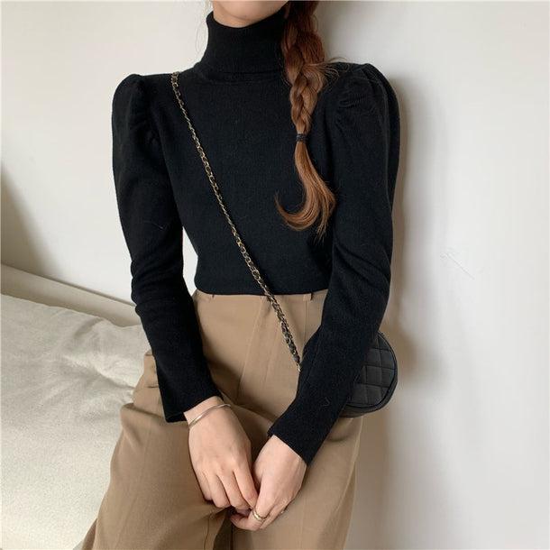 パフスリデザインニット 5024-画像20-韓国ファッション通販POPREA［ポップリア］